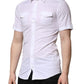 White Cotton GOLD Short Sleeves Formal Shirt