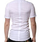 White Cotton GOLD Short Sleeves Formal Shirt