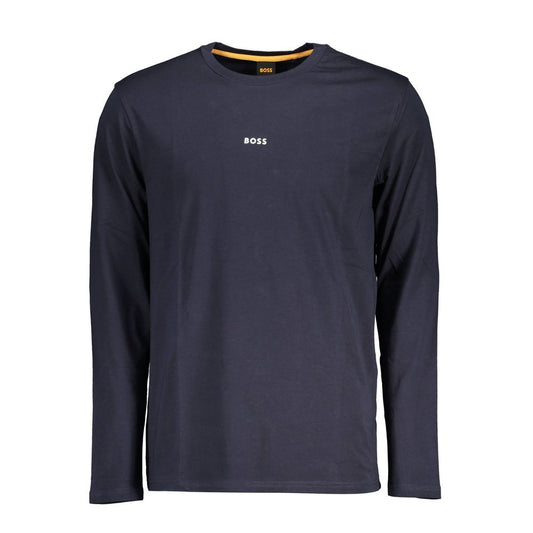 Blue Cotton Men T-Shirt