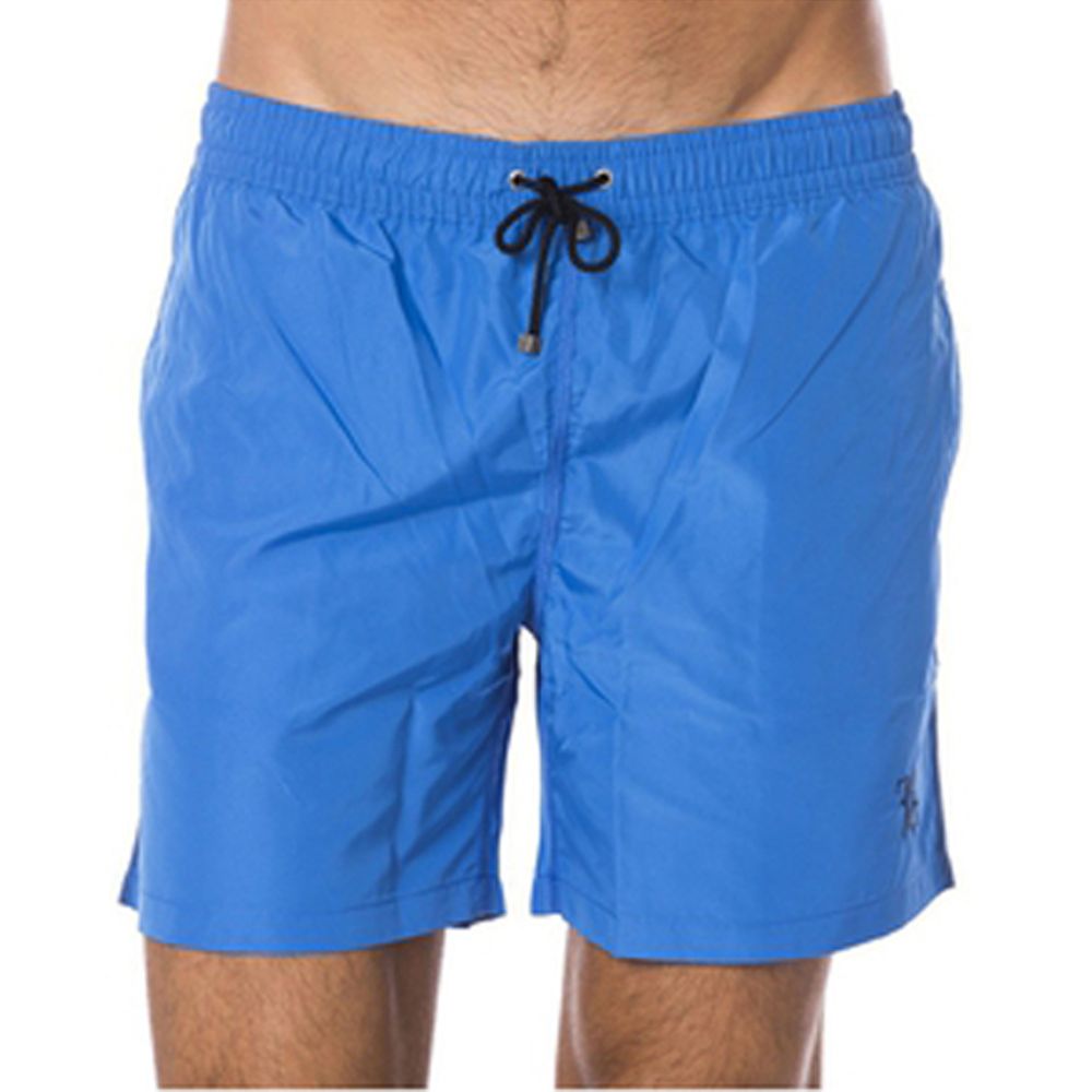 Blue Polyester Men's Swim Trunk