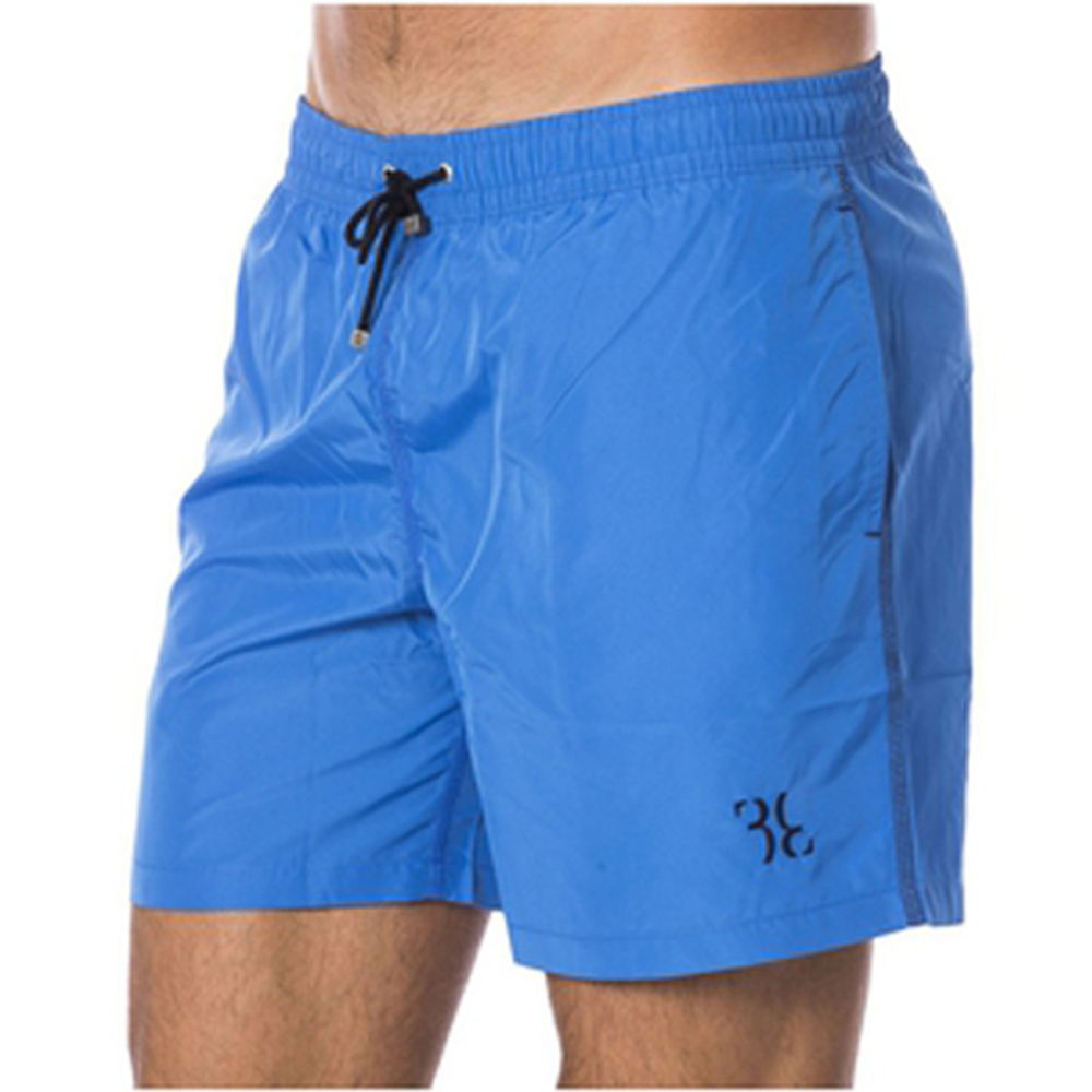 Blue Polyester Men's Swim Trunk