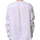 White Linen Long Sleeves Casual Men Shirt