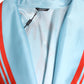 Blue Red Coral Print Wrap Robe Coat Jacket