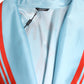 Blue Red Coral Print Wrap Robe Coat Jacket