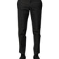 Gray Cotton Patterned Formal Pants