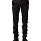 Black Wool Patterned Formal Pants