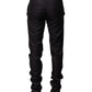 Black Wool Patterned Formal Pants