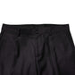 Black Wool Patterned Formal Pants