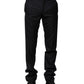 Black Wool Striped Formal Pants