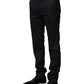 Black Wool Striped Formal Pants
