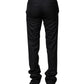 Black Wool Striped Formal Pants
