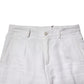 White Linen Mid Waist Cropped Pants