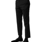 Black Wool Formal Men Cropped Pants