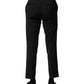 Black Wool Formal Men Cropped Pants