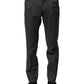 Gray Striped Cotton Formal Pants