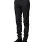 Gray Striped Cotton Formal Pants