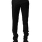 Black Wool Formal Men Slim Pants