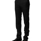 Black Wool Formal Men Slim Pants