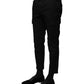 Black Cotton Formal Men Cropped Pants