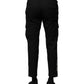 Black Cotton Formal Men Cropped Pants