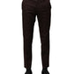 Brown Cotton Formal Dress Pants