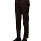 Brown Cotton Formal Dress Pants