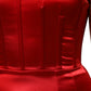 Red Acetate Sleeveless Sheath Midi Dress