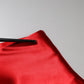 Red Acetate Sleeveless Sheath Midi Dress