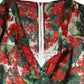 Multicolor Floral Long Sleeves V-neck Dress