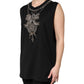 Black Cotton Rhinestone Embellished Tank Top