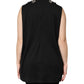 Black Cotton Rhinestone Embellished Tank Top