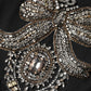 Black Cotton Rhinestone Embellished Tank Top
