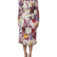 Multicolor Floral Long Sleeve A-line Dress