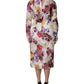 Multicolor Floral Long Sleeve A-line Dress