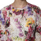 Multicolor Floral Long Sleeve A-line Dress