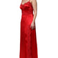 Red Silk Sleeveless Maxi Long Dress