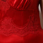 Red Silk Sleeveless Maxi Long Dress