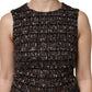 Multicolor Sleeveless Mini Tweed A-line Dress