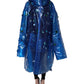 Blue Crystal Hooded Raincoat Jacket