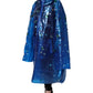 Blue Crystal Hooded Raincoat Jacket