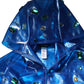 Blue Crystal Hooded Raincoat Jacket