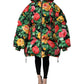 Multicolor Floral Puffer Hooded Jacket