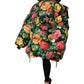 Multicolor Floral Puffer Hooded Jacket