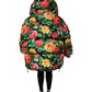 Multicolor Floral Puffer Hooded Jacket