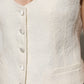 Ivory Cotton Button Down Sleeveless Vest Top