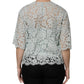 Mint Green Floral Lace Cotton Blouse Top