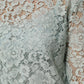 Mint Green Floral Lace Cotton Blouse Top
