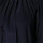 Blue Silk Mock Neck Long Sleeves Blouse Top