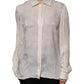 White Button Down Long Sleeves Blouse Top