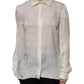 White Button Down Long Sleeves Blouse Top